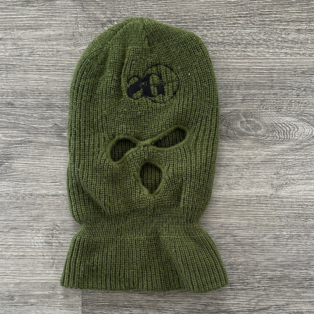 Olive Green Knit Balaclava for Men